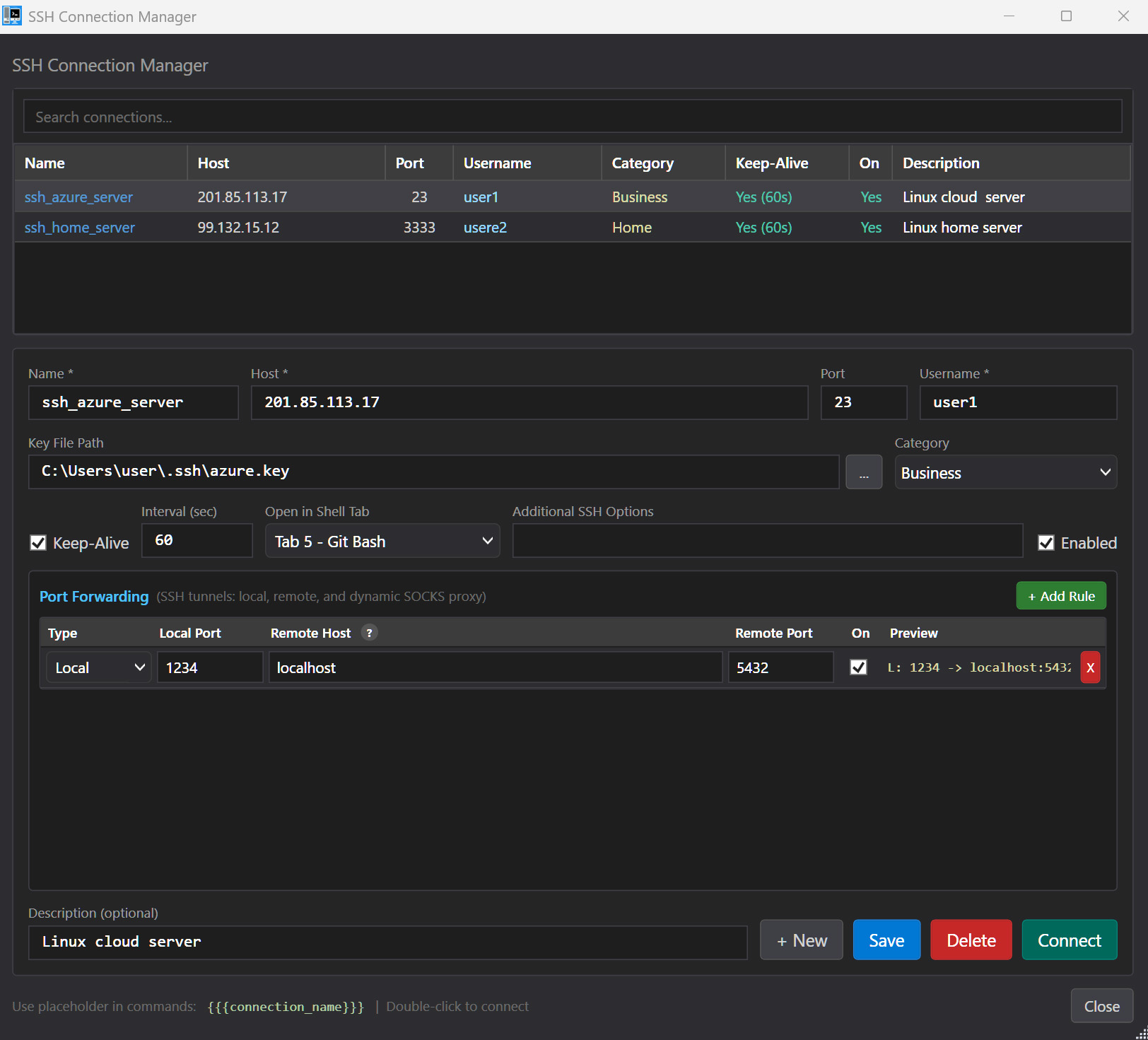 SSH Connection Manager